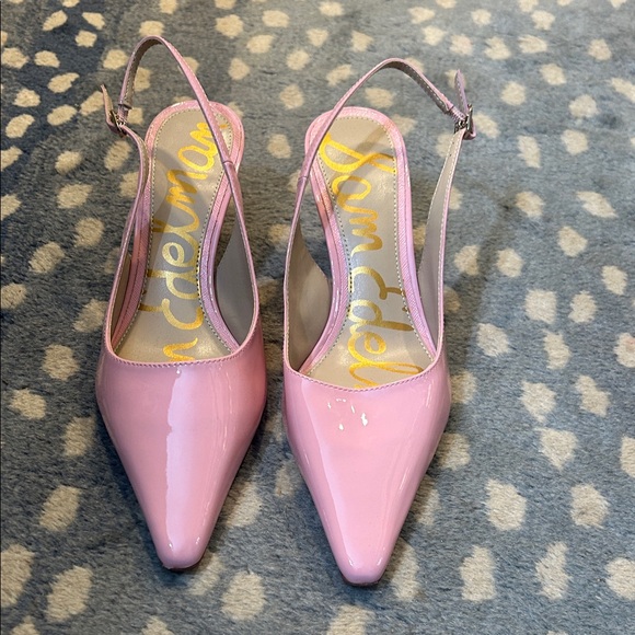 Sam Edelman Shoes - Sam Edelman Glossy Pink Slingback Heels